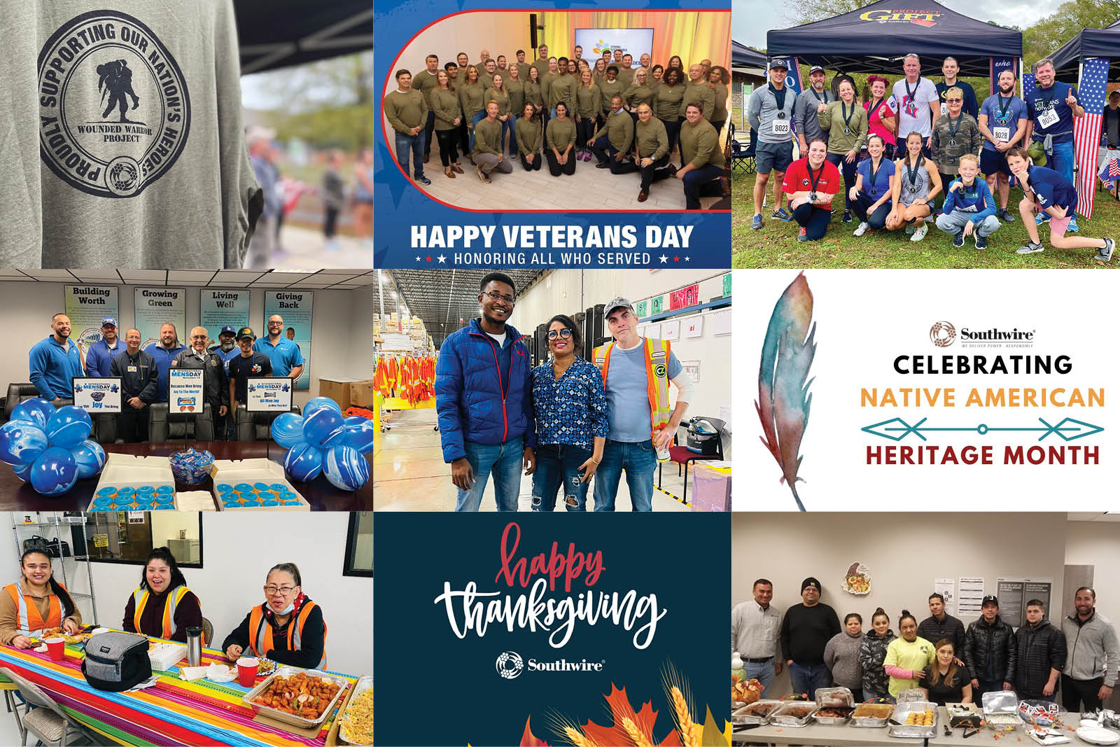 Southwire Recognizes Veterans Day, Native American Heritage Month, International Men’s Day and Thanksgiving